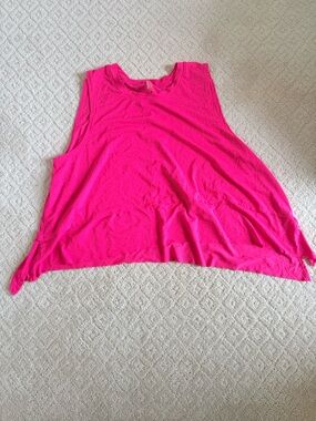 Free People Sleeveless Muscle Tee in Bright Pink
